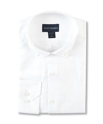 SCOTT BARBER LINEN/TENCEL SOLID TWILL, WHITE