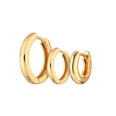 SCREAM PRETTY WOMEN'S GOLD ESSENTIAL HOOP EARRING STACKING SET