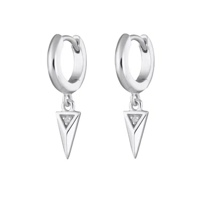 SCREAM PRETTY WOMEN'S SILVER REBEL CHARM HOOP EARRINGS