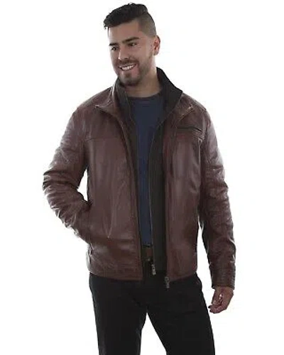 SCULLY SCULLY MEN'S LEATHER JACKET - 1021-BRN
