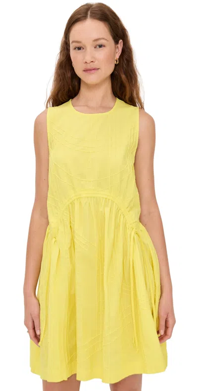 SEA CAMDEN COTTON POPLIN TANK MINI TUNIC YELLOW