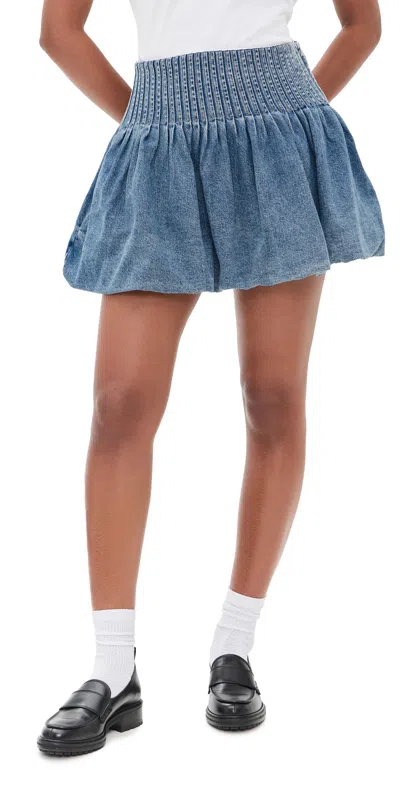 SEA OLI DENIM BUBBLE SKIRT BLUE
