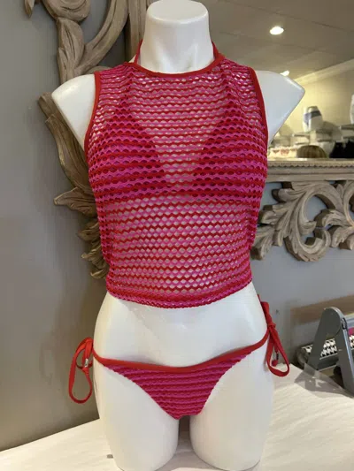 SEAFOLLY MESH EFFECT MESH TANK IN CHILLI RED