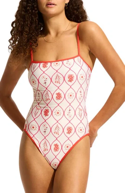 SEAFOLLY SEAFOLLY SQUARE NECK ONE-PIECE SWIMSUIT