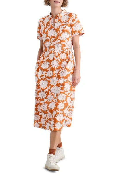 SEASALT CORNWALL SEASALT CORNWALL FLEET DAISY PRINT ORGANIC COTTON MIDI SHIRTDRESS