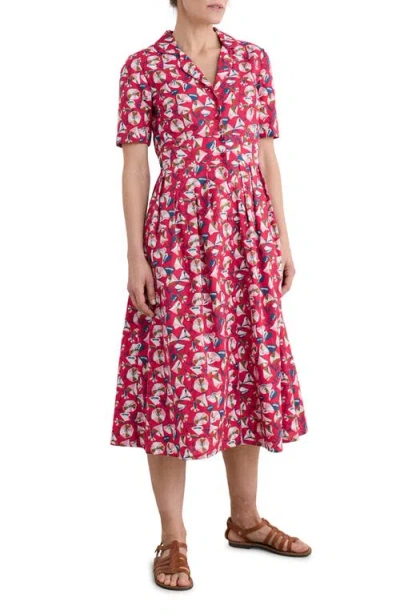 SEASALT CORNWALL SEASALT CORNWALL FLORAL PRINT ORGANIC COTTON MIDI SHIRTDRESS