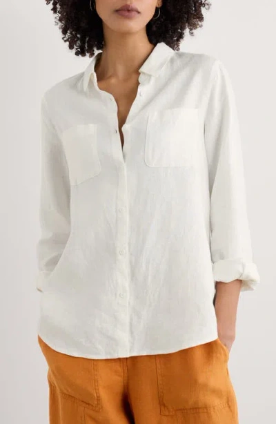 SEASALT CORNWALL SEASALT CORNWALL HAZEL BRANCH LINEN BUTTON-UP SHIRT