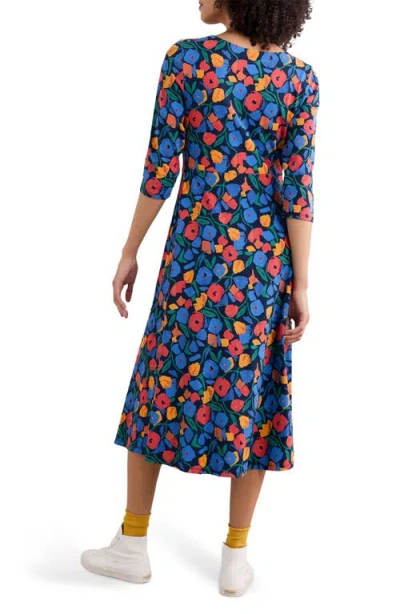 SEASALT CORNWALL SEASALT CORNWALL VERONICA FLORAL ORGANIC COTTON JERSEY MIDI DRESS