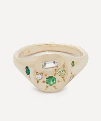 SEB BROWN SEB BROWN 9CT GOLD GREEN SPAZIO SIGNET RING