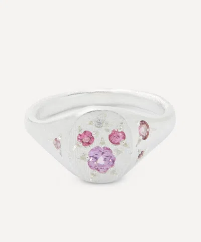 SEB BROWN SEB BROWN STERLING SILVER PINK SPAZIO SIGNET RING