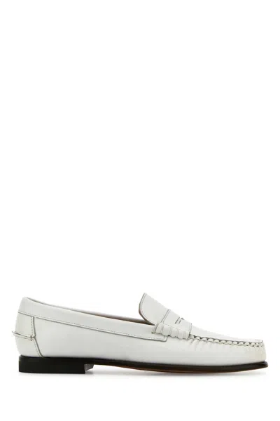 SEBAGO SEBAGO WHITE LEATHER DANIELLE POP LOAFERS