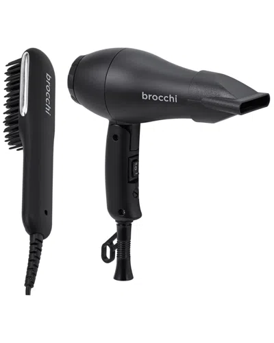 SEBASTIAN BROCCHI BROCCHI BEARD STYLING STRAIGHTENING BRUSH + MINI TRAVEL DRYER