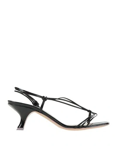 SEBASTIAN MILANO SEBASTIAN MILANO WOMAN SANDALS BLACK SIZE 7 LEATHER