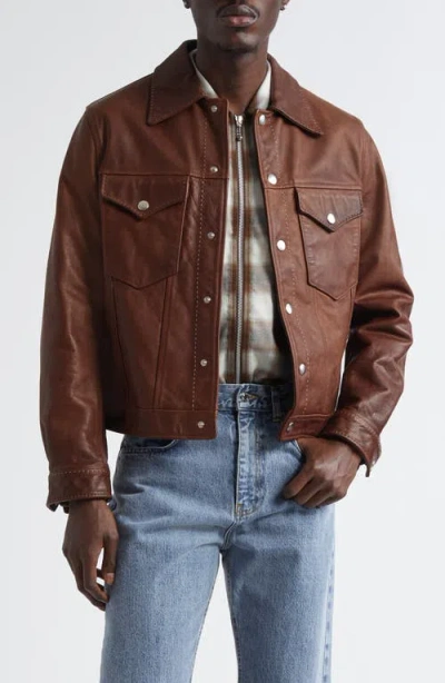 SECOND / LAYER SECOND LAYER LEATHER TRUCKER JACKET