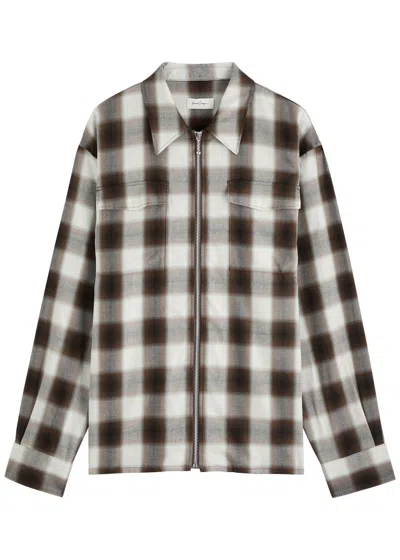 SECOND / LAYER SECOND LAYER ZIP RELAXED LONG SLEEVE COTTON-BLEND SHIRT