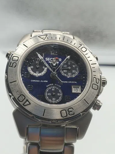 SECTOR 450 SECTOR WATCH CHRONO SEC ALARM BLUE DIAL SAPPHIRE CRYSTAL 100MTS WR