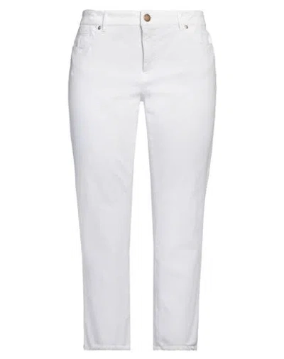 SEDUCTIVE SEDUCTIVE WOMAN JEANS WHITE SIZE 16 COTTON, LYOCELL, POLYESTER, ELASTANE