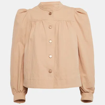 SEE BY CHLOÉ BEIGE COTTON BLEND PUFFED SLEEVE JACKET M