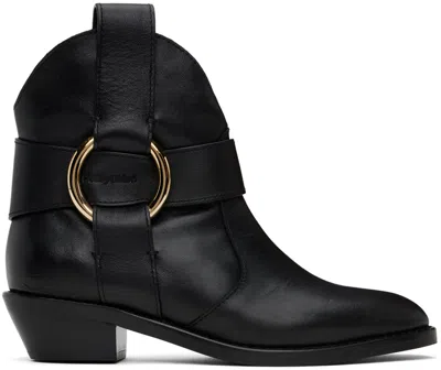 SEE BY CHLOÉ BLACK NEW RING LINE BOOTS