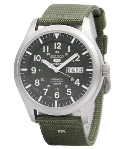 SEIKO SEIKO 5 SPORTS MILITARY AUTOMATIC GREEN DIAL BAND SNZG09J1 MEN'S WATCH CASE 41MM
