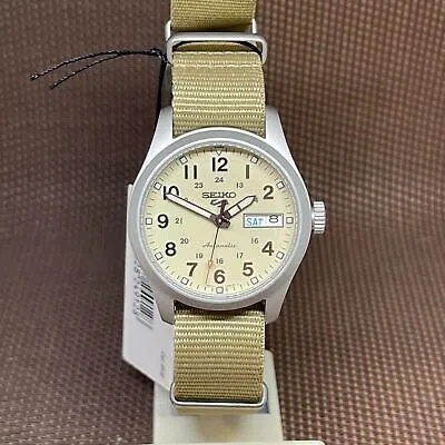 SEIKO SEIKO 5 SPORTS SRPJ83K1 FIELD SPORTS STYLE NYLON BEIGE AUTOMATIC MEN'S WATCH