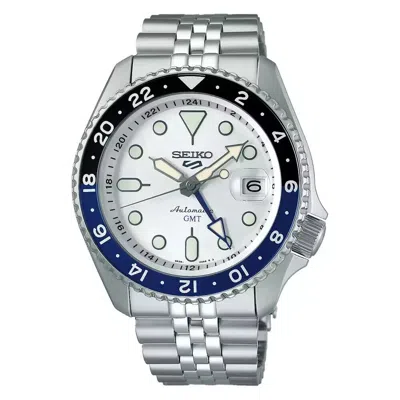 SEIKO SEIKO MEN'S 5 SPORTS GMT AUTOMATIC WHITE DIAL WATCH SSK033