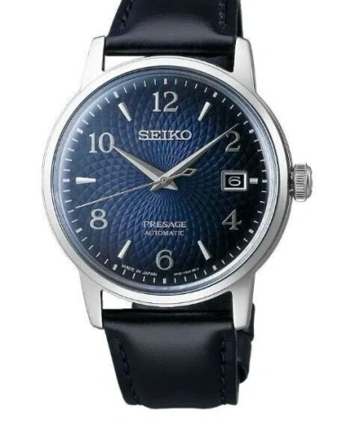 SEIKO SEIKO PRESAGE COCKTAIL TIME BLUE DIAL LEATHER STRAP MEN'S WATCH SRPE43J1