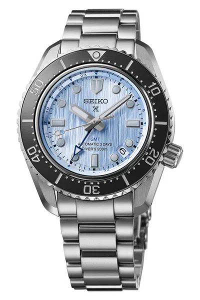 SEIKO SEIKO PROSPEX GLACIER GMT 42 MM BLUE DIAL STAINLESS STEEL WATCH SPB385