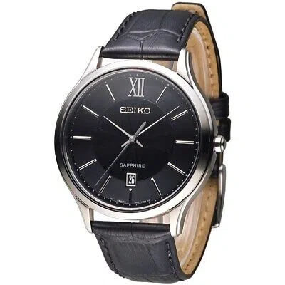 SEIKO SEIKO QUARTZ SAPPHIRE GLASS BLACK DIAL MEN'S WATCH SGEH53P2