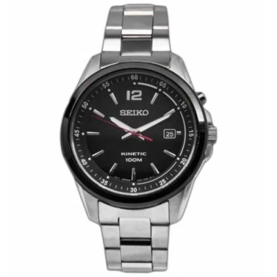 SEIKO SEIKO SKA595P1 KINETIC FULL SILVER BLACK MEN WATCH