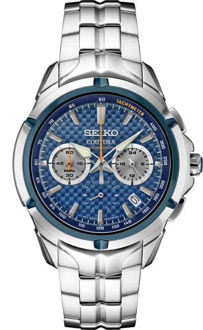 SEIKO SEIKO SSB431 COUTURA CHRONOGRAPH BLUE DIAL 43MM QUARTZ WATCH STAINLESS STEEL