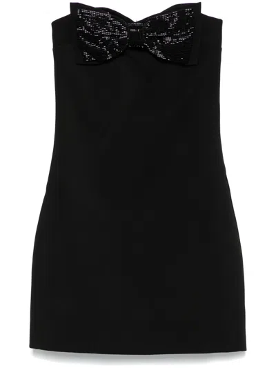 SELF-PORTRAIT SELF PORTRAIT BLACK CREPE BANDEAU MINI DRESS
