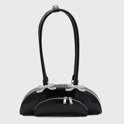 SELF-PORTRAIT BLACK LEATHER SHOULDER BAG