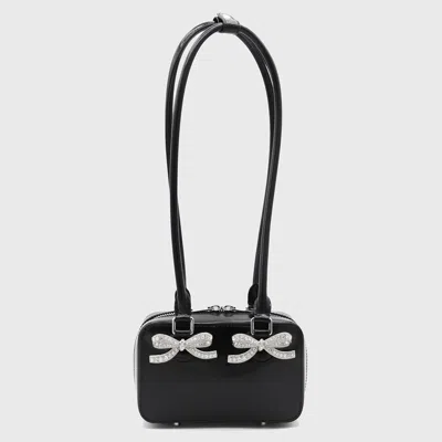 SELF-PORTRAIT BLACK LEATHER SHOULDER BAG