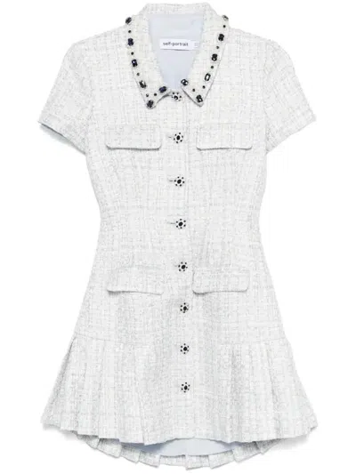 SELF-PORTRAIT BOUCLÉ MINI DRESS