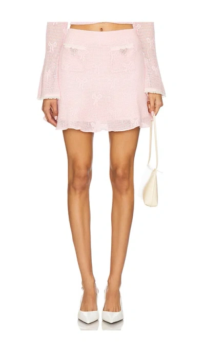 SELF-PORTRAIT BOW CROCHET MINI SKIRT