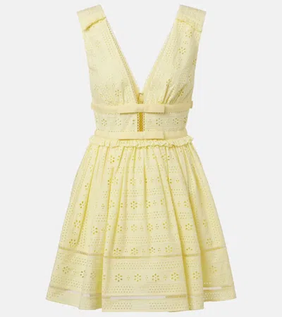 SELF-PORTRAIT BRODERIE ANGLAISE COTTON MINIDRESS
