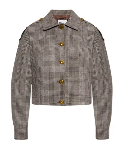 SELF-PORTRAIT CROP CHECKERED JACKET