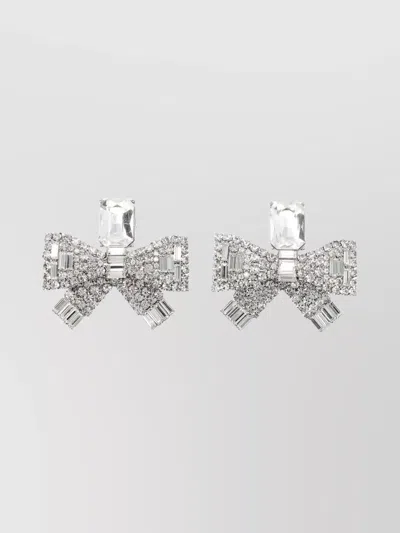 SELF-PORTRAIT CRYSTAL BOW STUD EARRINGS