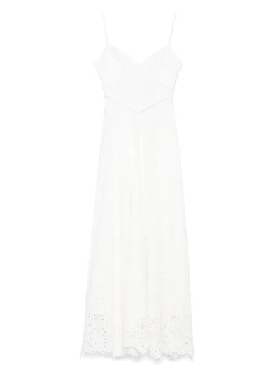 SELF-PORTRAIT EMBROIDERED COTTON MAXI DRESS