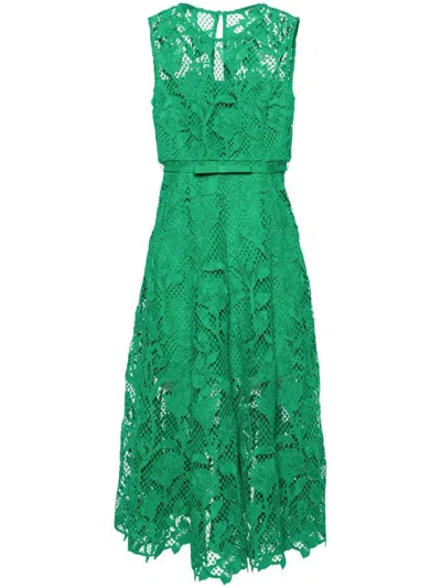 SELF-PORTRAIT SELF-PORTRAIT GUIPURE LACE DRESS WITH BELT