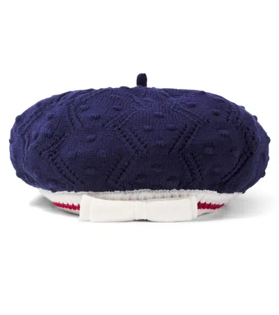 SELF-PORTRAIT KNITTED COTTON-BLEND BERET