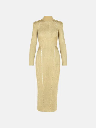 SELF-PORTRAIT 'LUREX' DRESS IN BEIGE VISCOSE BLEND