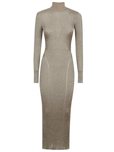 SELF-PORTRAIT LUREX KNITTED MAXI DRESS