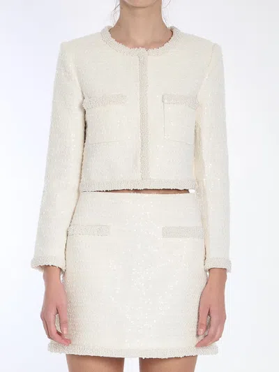 SELF-PORTRAIT PEARL TRIM JACKET