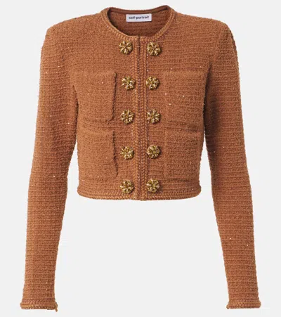 SELF-PORTRAIT SEQUINED KNITTED JACKET