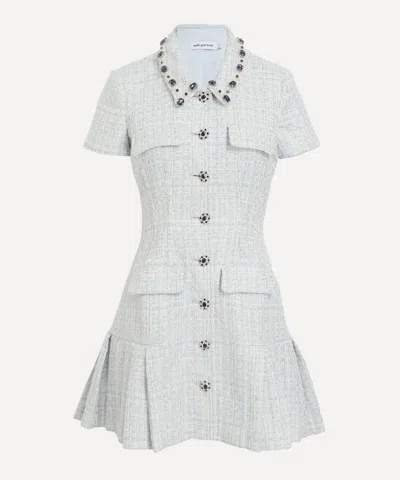 SELF-PORTRAIT SELF-PORTRAIT WOMEN'S BLUE BOUCLE MINI DRESS