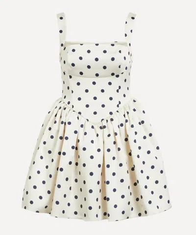 SELF-PORTRAIT SELF-PORTRAIT WOMEN'S CREAM POLKA DOT SATIN MINI DRESS