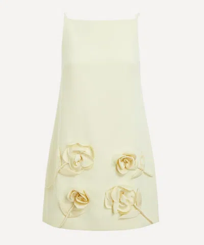 SELF-PORTRAIT SELF-PORTRAIT WOMEN'S YELLOW CREPE FLOWER MINI DRESS