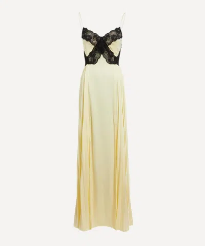 SELF-PORTRAIT SELF-PORTRAIT WOMEN'S YELLOW SATIN LACE MAXI DRESS